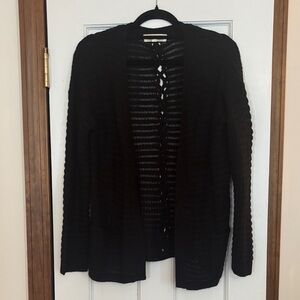 Women's Black Open-Knit Sweater